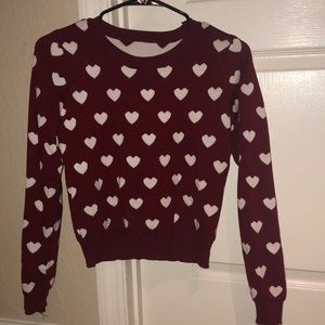 Red and white heart sweater